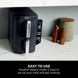 Ninja Double Stack Air Fryer, Vertical Dual Drawer Air Fryer with 4 cooking levels, 2 Drawers and 2 Racks